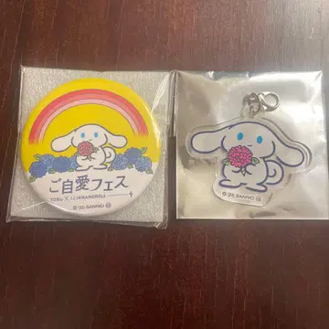 아이시나모롤 아크릴 키링 & 캔뱃지 세트
