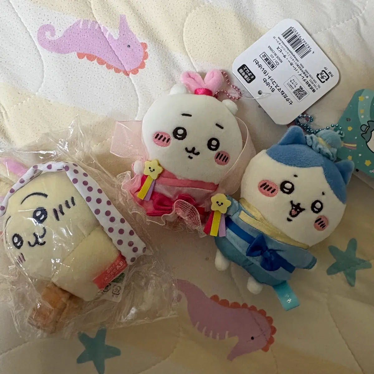 치이카와 마스코트 선녀 치파오 하치와레 우사기 먼작귀 누이 인형 키링