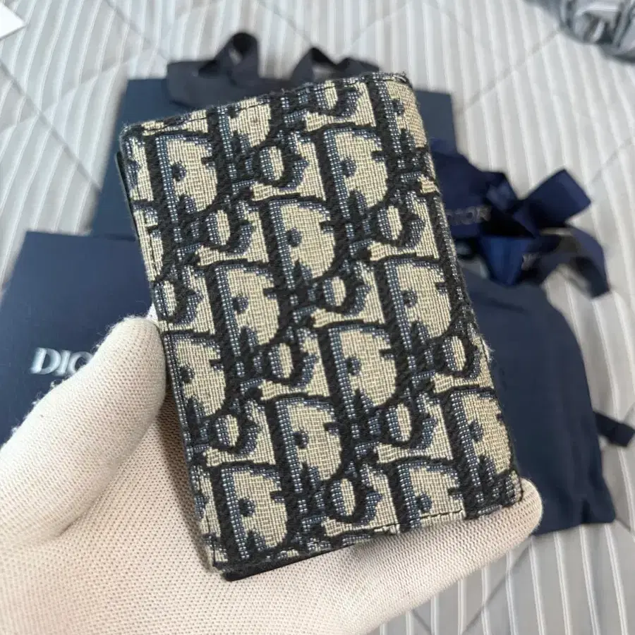 2회사용 정품 디올 오블리크 오거나이저,카드홀더 베이지