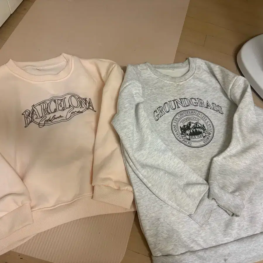 기모 맨투맨 2set