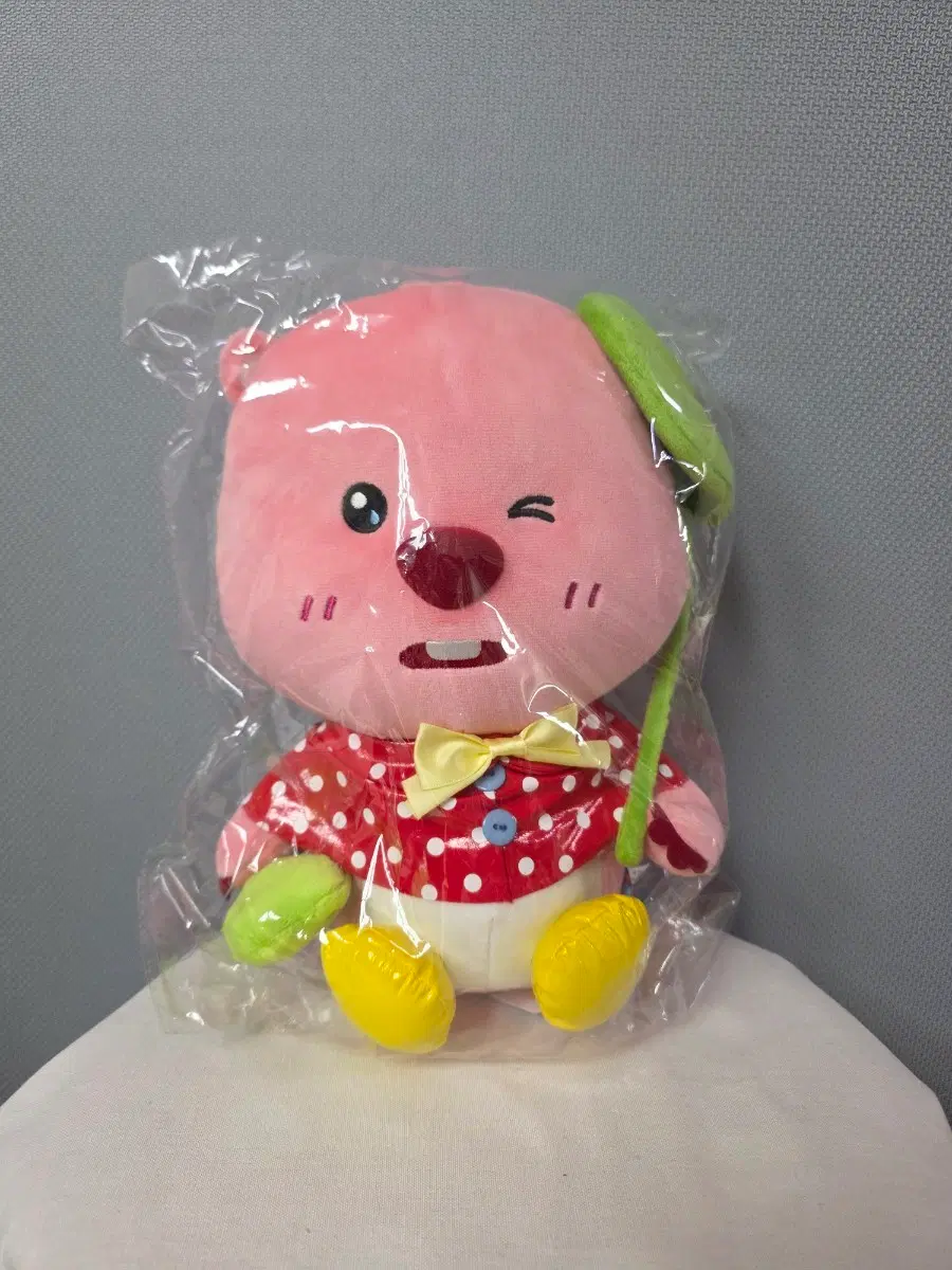 [정품/새상품] 잔망루피 우비 봉제 중형 인형 개구리 우산 28cm