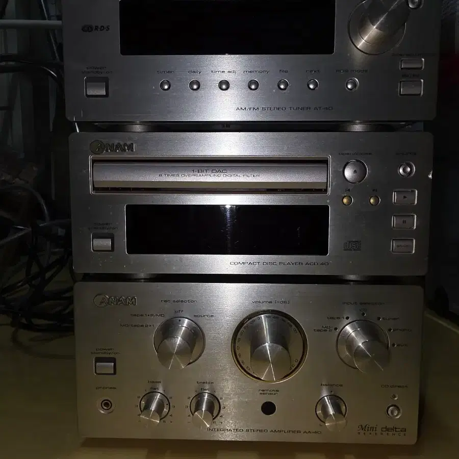 아남 미니 델타 AA-40 인티앰프 AT-40 튜너 ACD-40 CDP 스피커세트