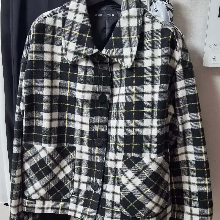 미쏘 체크 숏 자켓 S