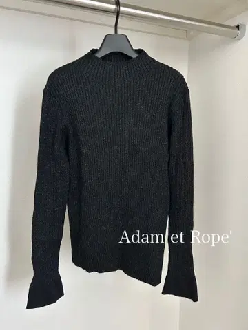 ADAM ET ROPE' 하이넥 라메 니트 풀오버(블랙)