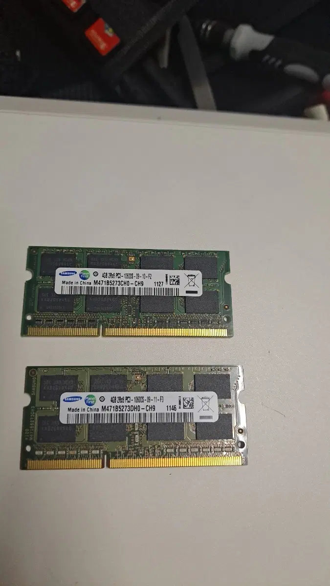 삼성 DDR3 4GB 노트북 RAM 2개 판매