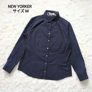 [새상품급] NEW YORKER 뉴요커 네이비 셔츠 옷깃 체크 M