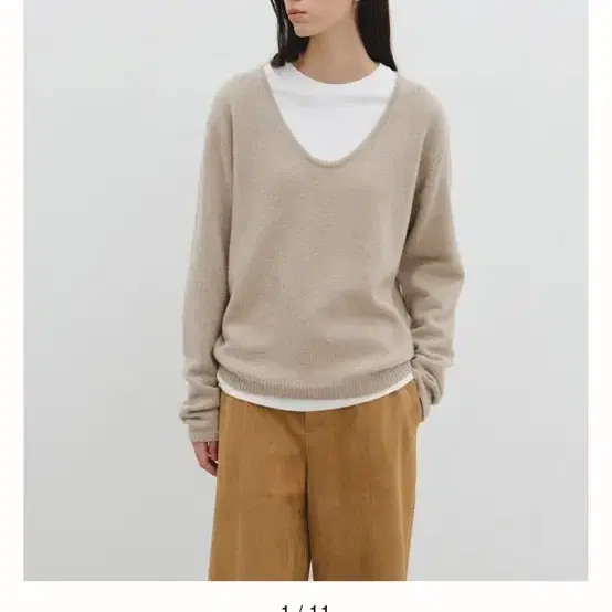 <새상품> 리플레인 캐시미어 유넥 니트 베이지 판매합니다