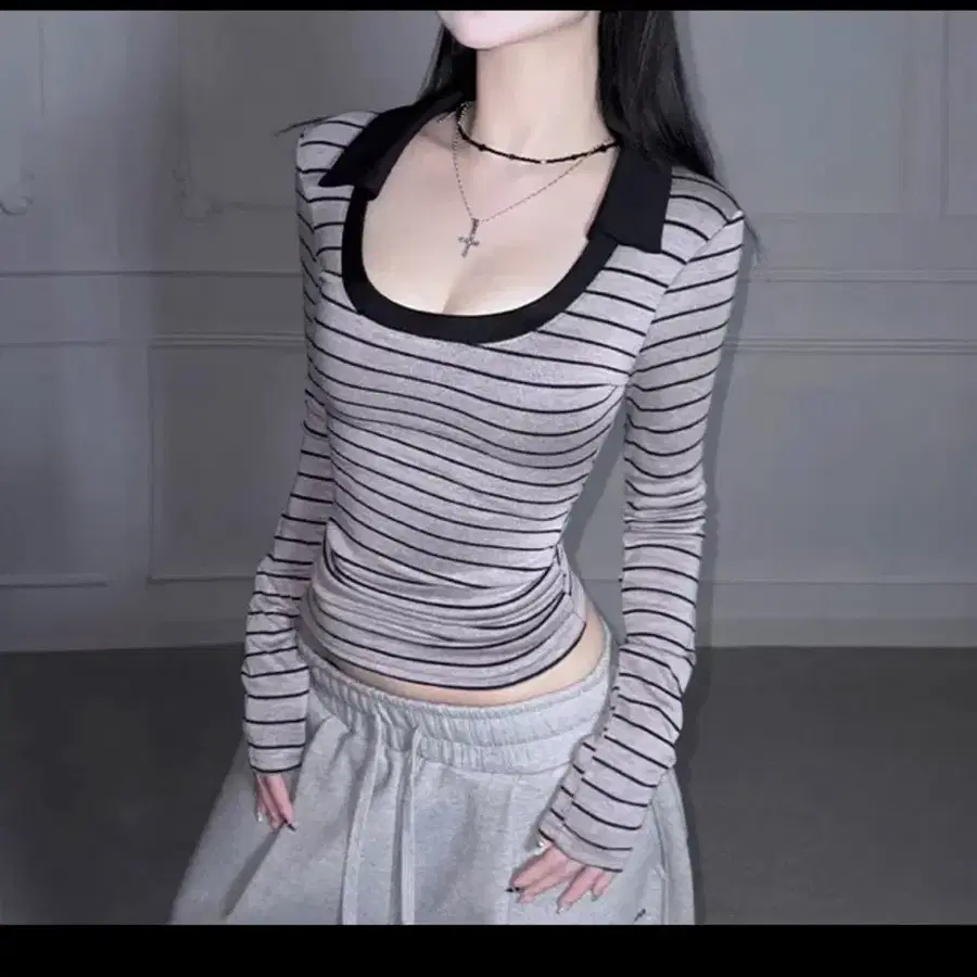 Ru Striped Tee 라이트 퍼플