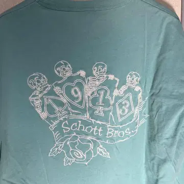 Schott Bros. 자수 긴팔 T셔츠 스컬 디자인