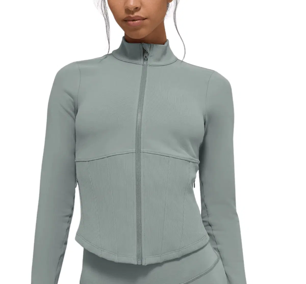 알로 요가 에어브러쉬 코르셋 풀집 자켓 루나그레이 Alo Yoga Airbrush Corset Full Zip Jacket