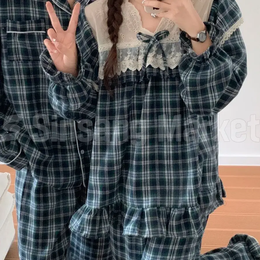 [빠른발송] 커플네이비잠옷세트 데일리 홈웨어 파자마 상하세트 오늘의 유니
