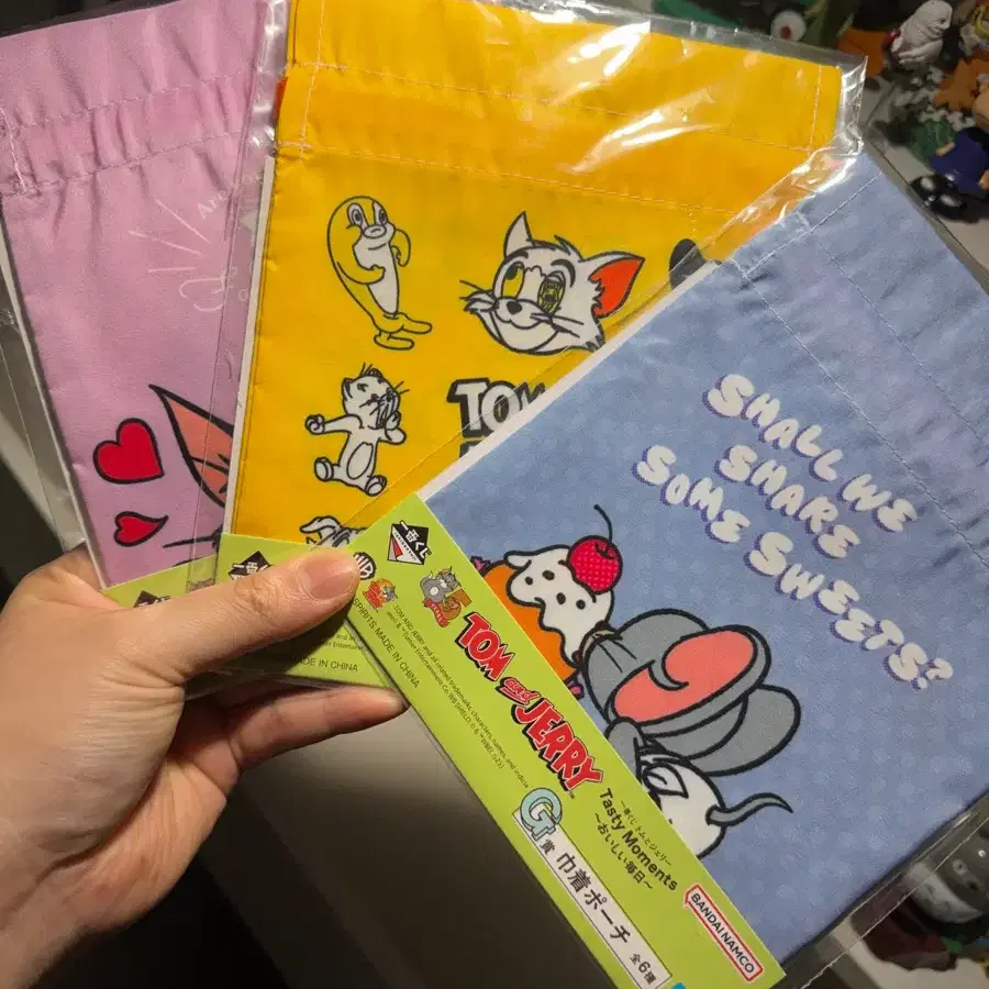 톰과 제리 3종 조이개 파우치