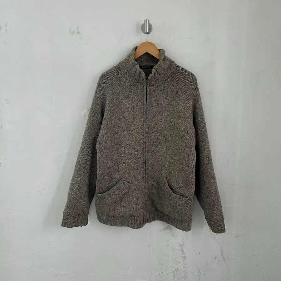 Nautica 라이닝 헤비 니트 집업 자켓