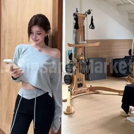 [빠른발송] 배색숄더세트 탑 팬츠 트레이닝