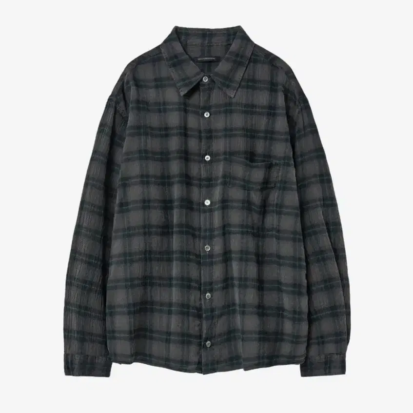 해칭룸 crop shirt over dyed check charcoal