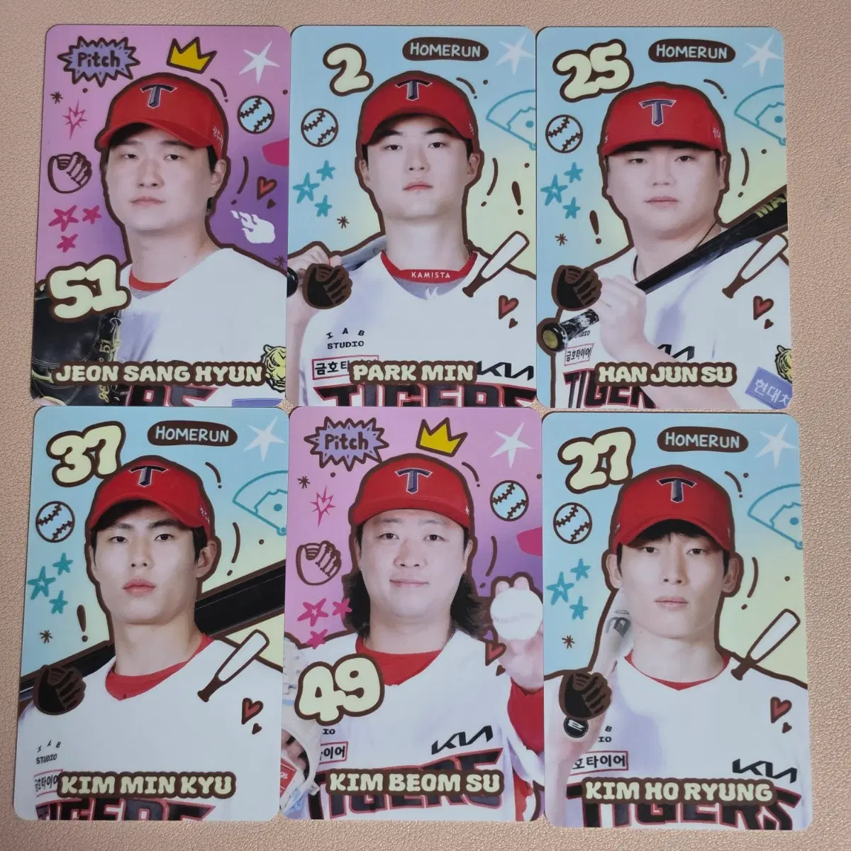 기아타이거즈 포토카드 포카 6장 일괄 판매 B세트