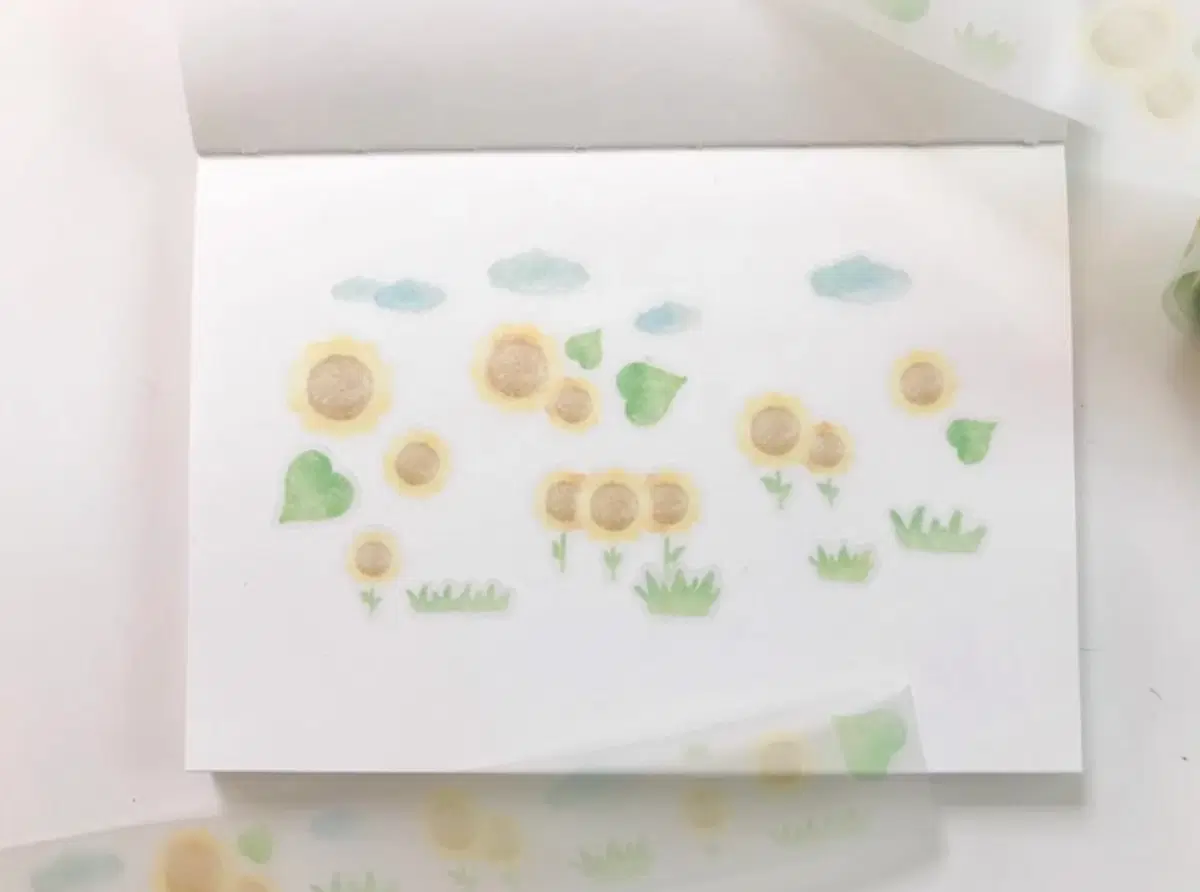 코코넨네 수채 해바라기 키스컷