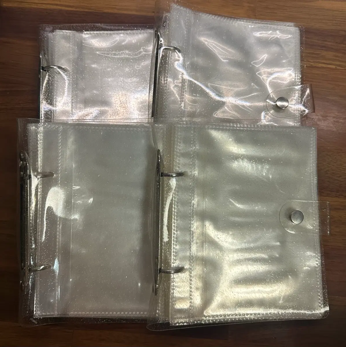 [처분] 글리터 투명 2공 바인더 4개 + 양면속지 125개