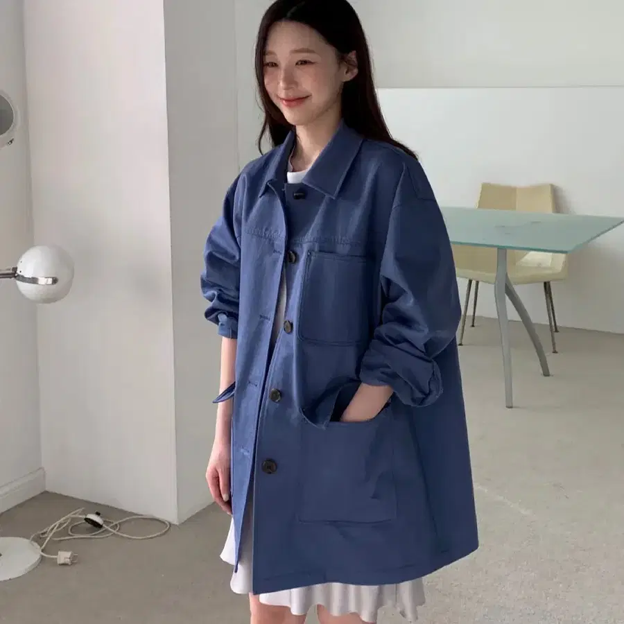 쏘이르 SOIR - pocket work jacket(blue, 새상품)