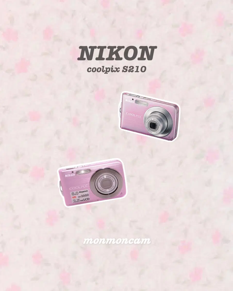 [작례] 니콘 쿨픽스 s210 핑크 디카 Nikon