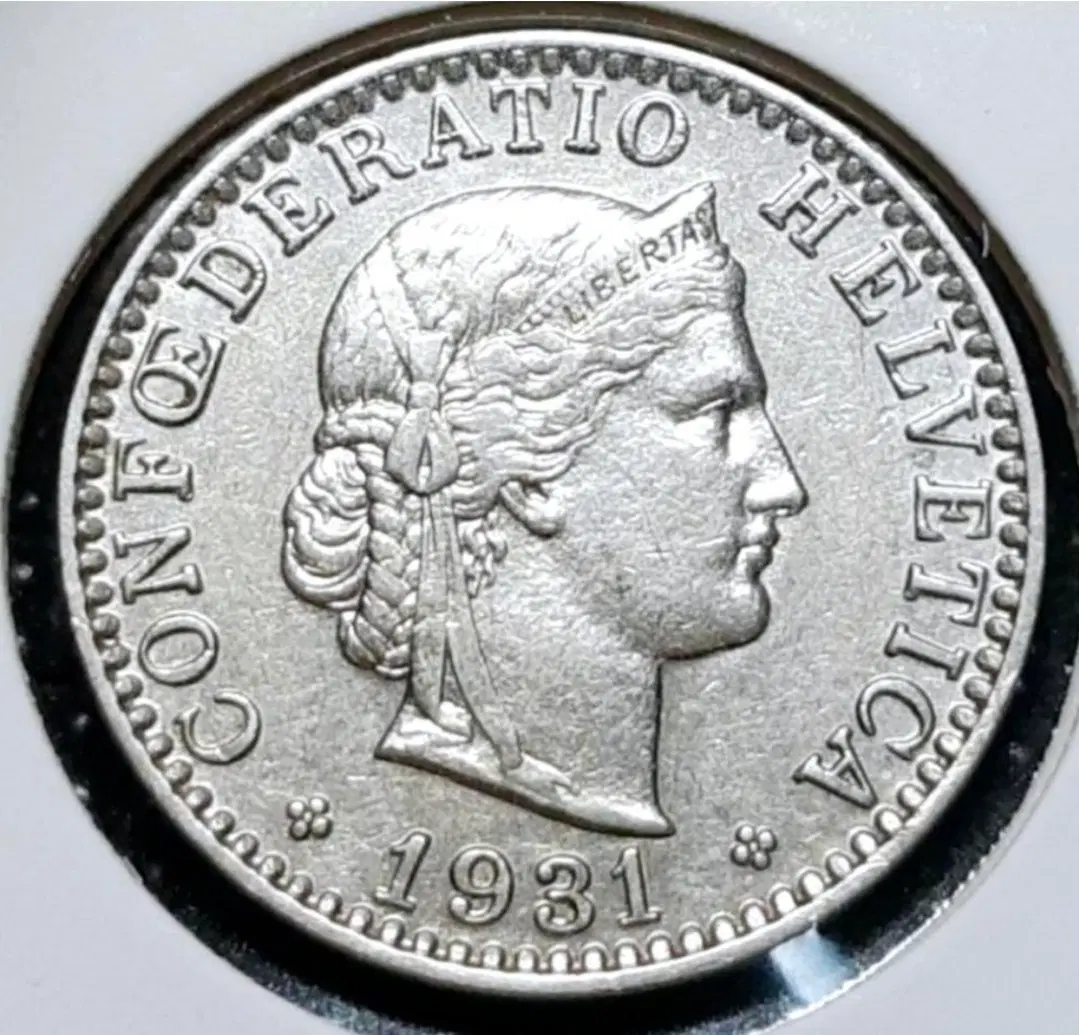 스위스 준미사용 1931년 20라펜.외국주화.화폐.주화 동전