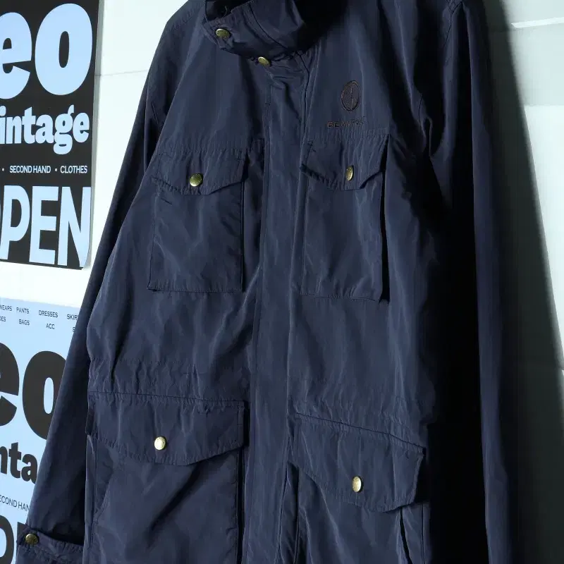 (XL-2XL) 빈폴 집업 바람막이 점퍼자켓 네이비 4포켓-H39001