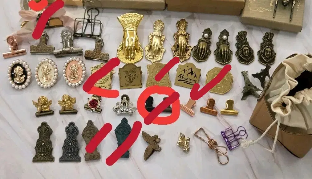 빈티지 다꾸용,촬영용 북클립, 북홀더 일괄