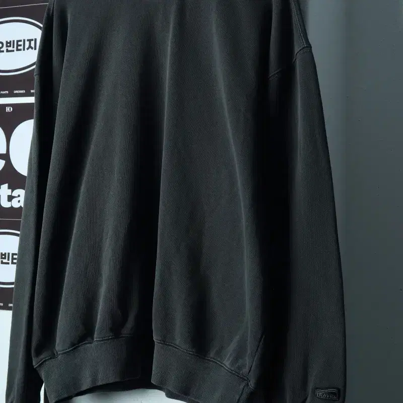 (XL-2XL) 트레블 맨투맨 티셔츠 피그먼트 차콜 올드스쿨-H39119