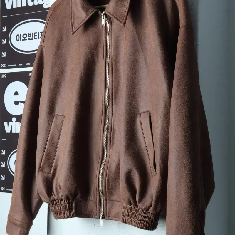 (M-XL) 블랙모먼트 집업 바람막이 점퍼자켓 브라운 레더-H39120