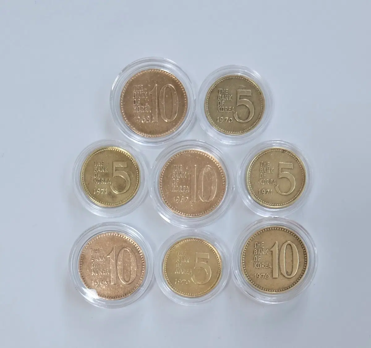 (세척주)1967~1970년 10원 5원 1970년~1971년 5원 총8개