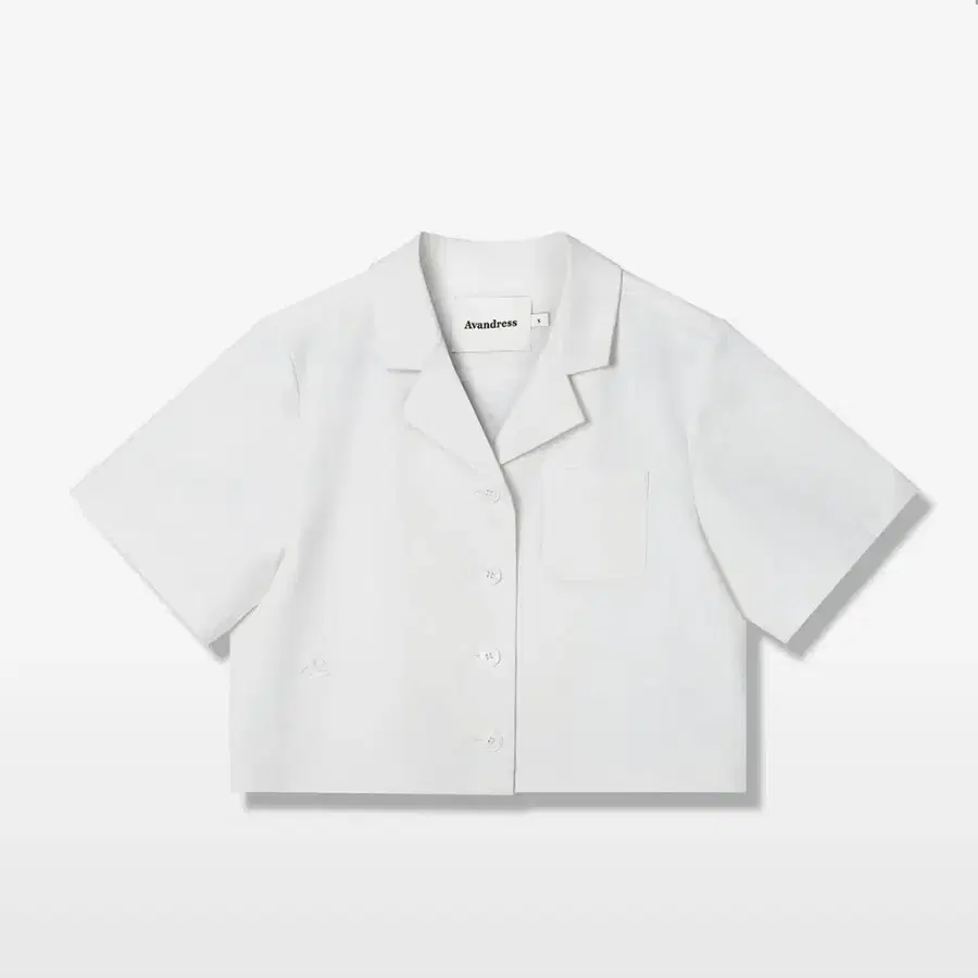 어반드레스 French Linen Like Slim Crop shirt 화이트 S