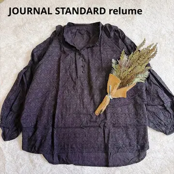 JOURNAL STANDARD relume 자카드 블라우스 블랙 루즈핏