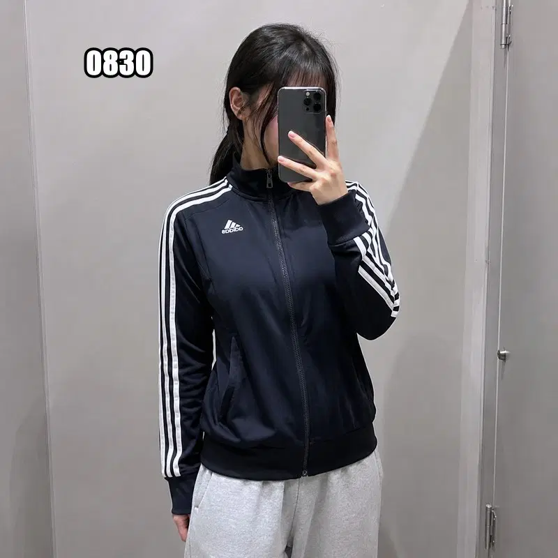 S 아디다스 클래식 블랙 삼선 트랙탑 져지 자켓