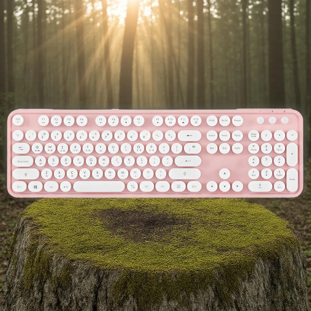 엑토 레트로 무선 일반형 키보드 핑크 KBD-48 1개
