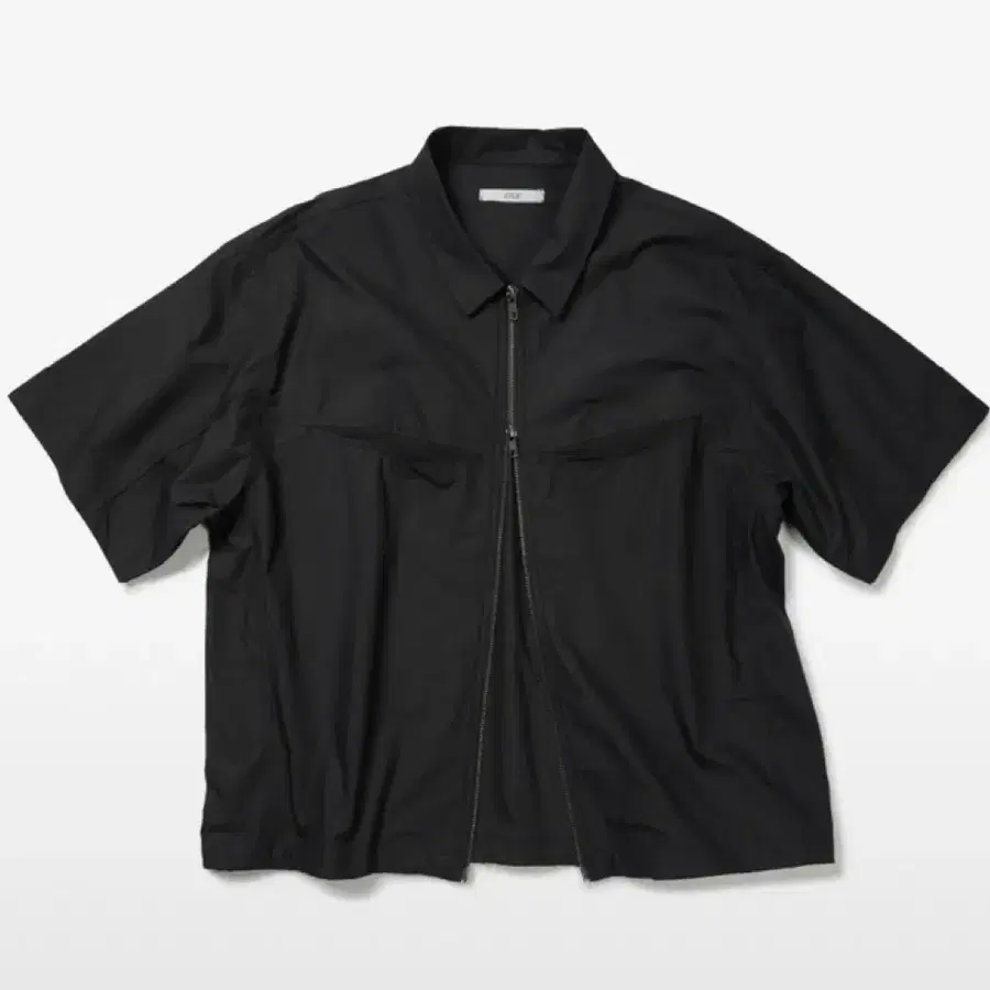 [M] ETCE PANEL HALF ZIP SHIRT (BLACK)