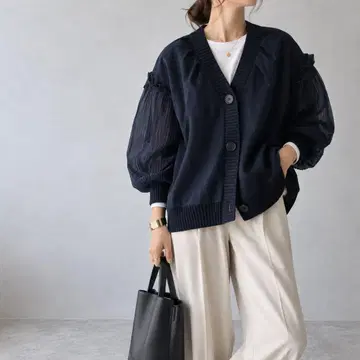마릴린 문 MARILYN MOON 가디건 블랙 네이비