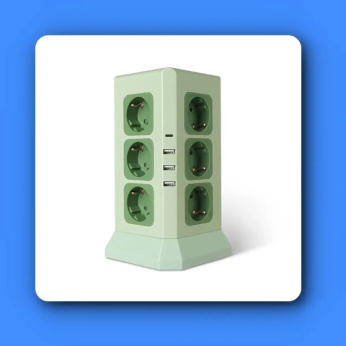 [딜러직판가/새상품]타워형 멀티탭(NV191-TWT7) 올리브 16구(AC12/USB4) 220V, 3520W