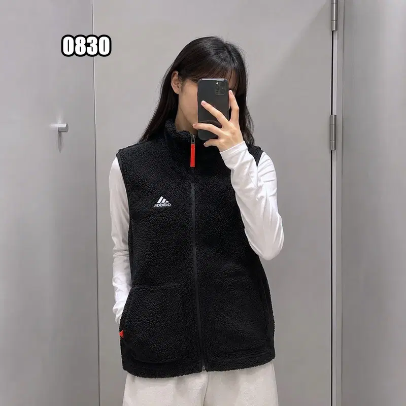 S 아디다스 셔파 플리스 베스트 블랙