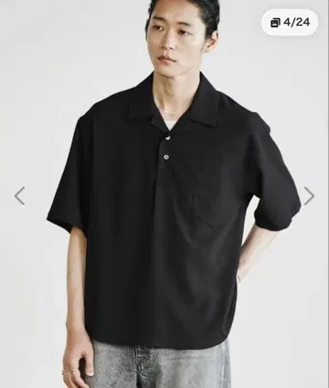 WASHER H/S SKIPPER SHIRT 잉크 블랙