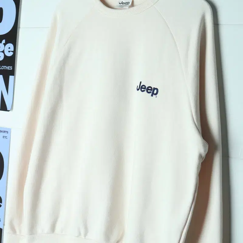 (L-XL) 지프 맨투맨 티셔츠 오트밀 빅로고 스트릿-H38937