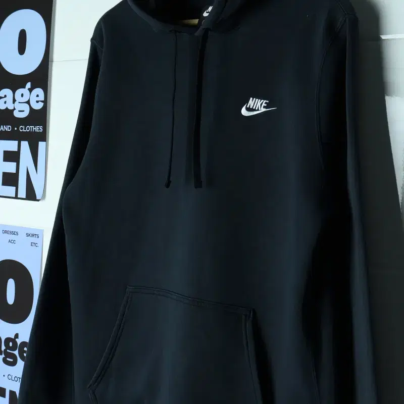(XL) 나이키 후드티셔츠 블랙 로고 무지 썬페이딩 에이징-H38949