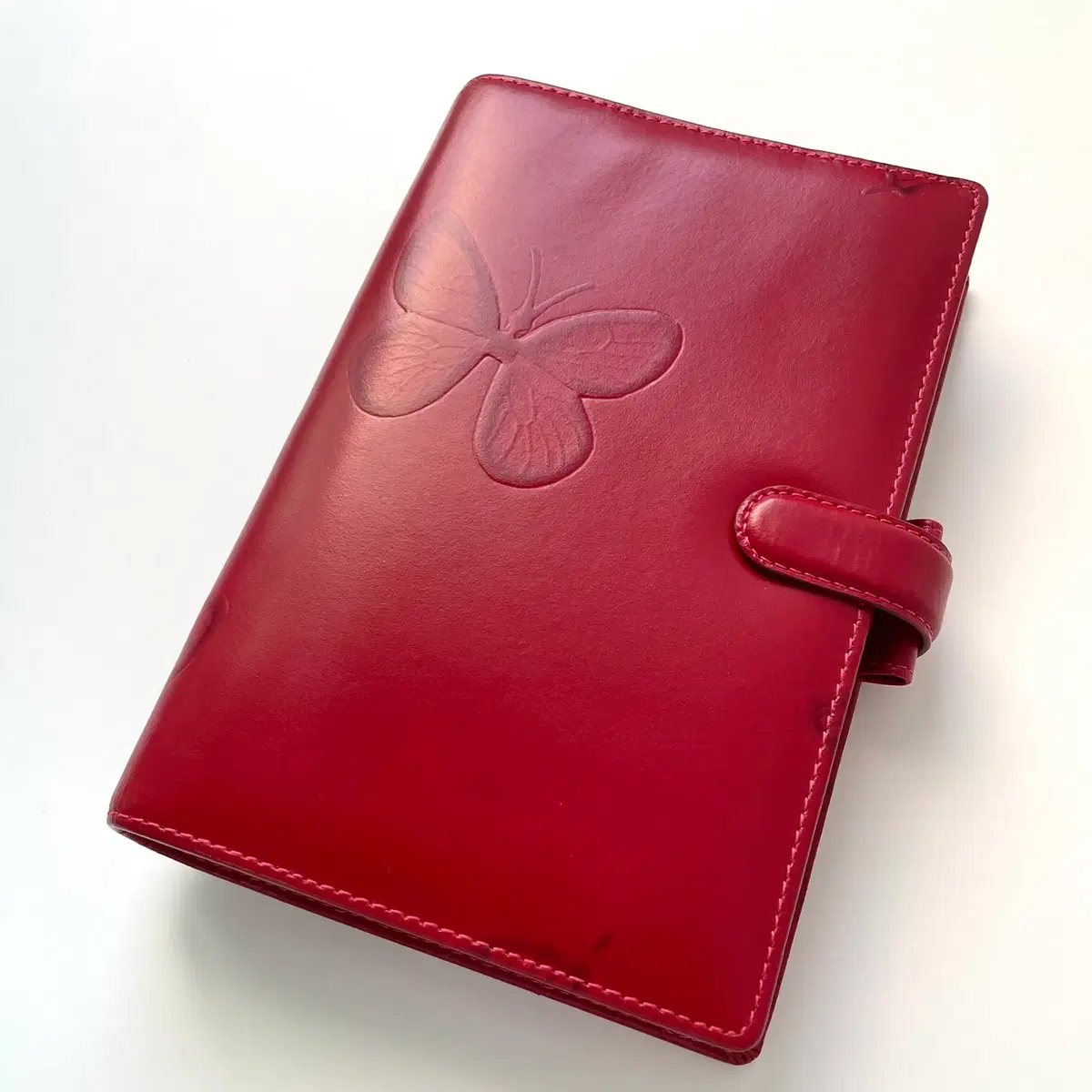 파일로팩스 a6 버터플라이 레드 퍼스널 6공 다이어리 filofax 빈티지