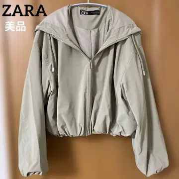 ZARA 후드 부착 라이트 그린 자켓 M 새상품급