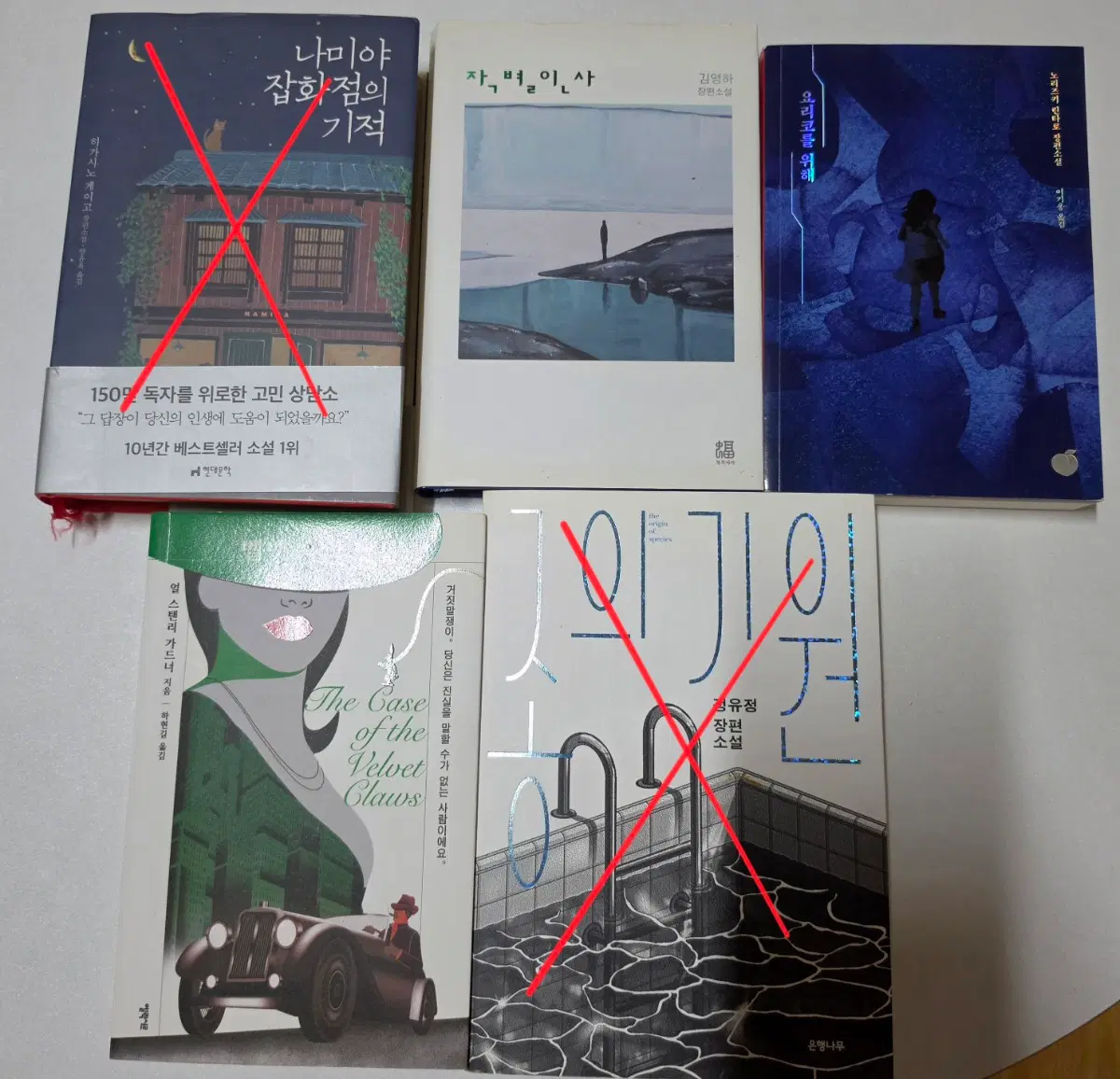 작별인사, 요리코를 위해, 벨벳 속의 발톱 도서 책 판매