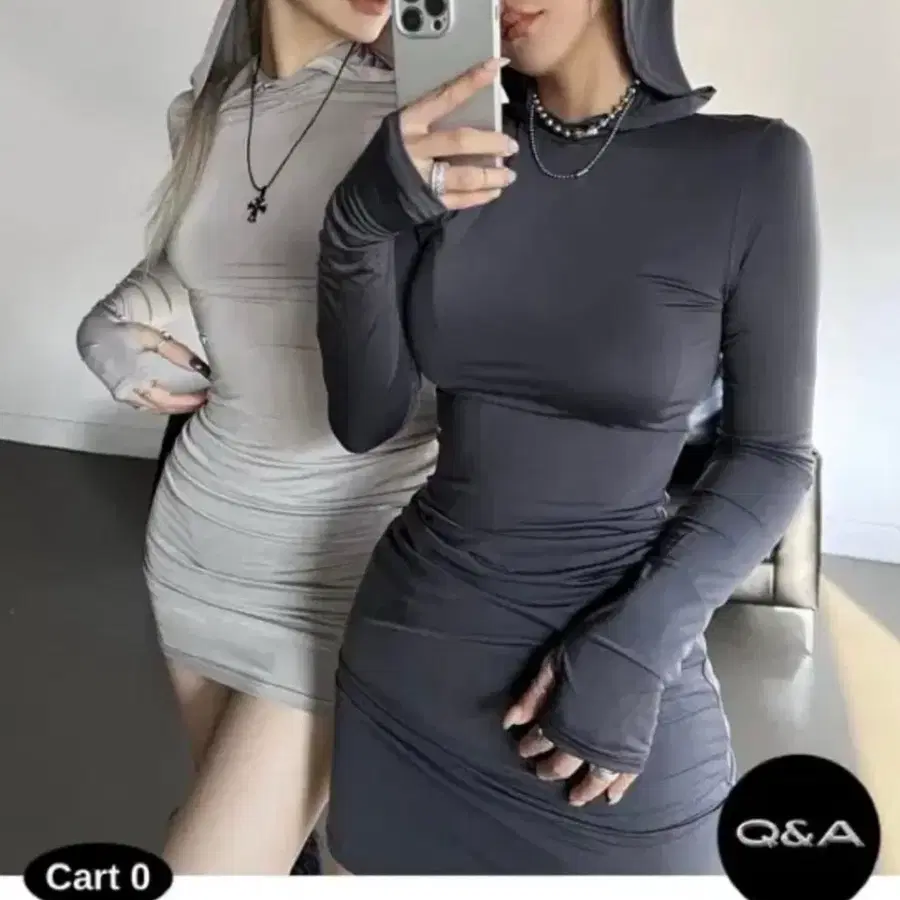 오도어 후드 원피스 오닉스