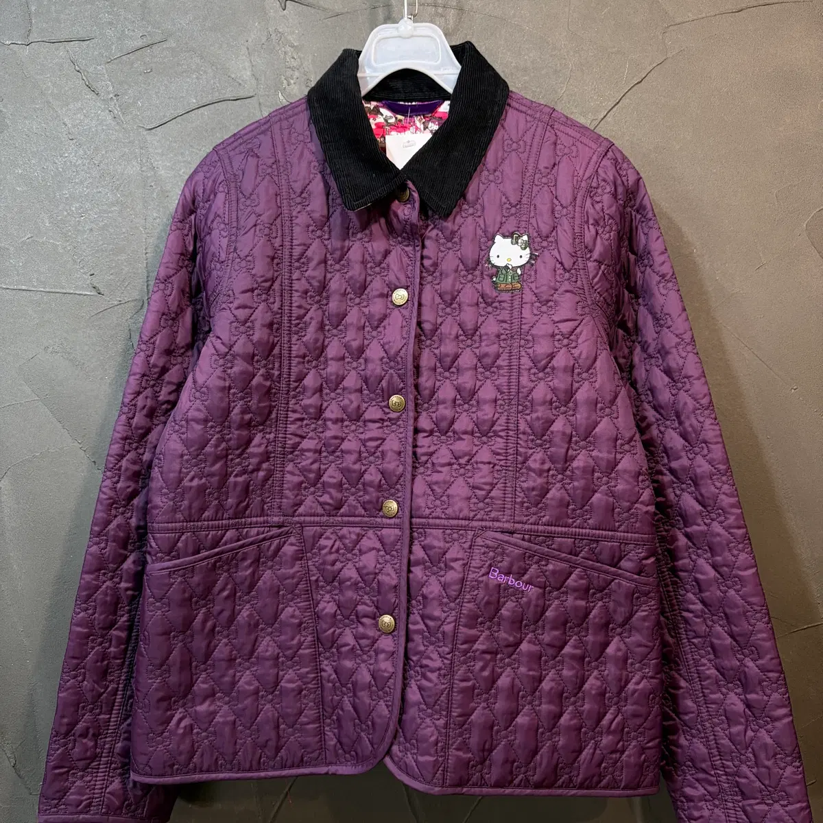 [12/13세] Barbour X Hello Kitty 바버 헬로키티 퀼팅 자켓