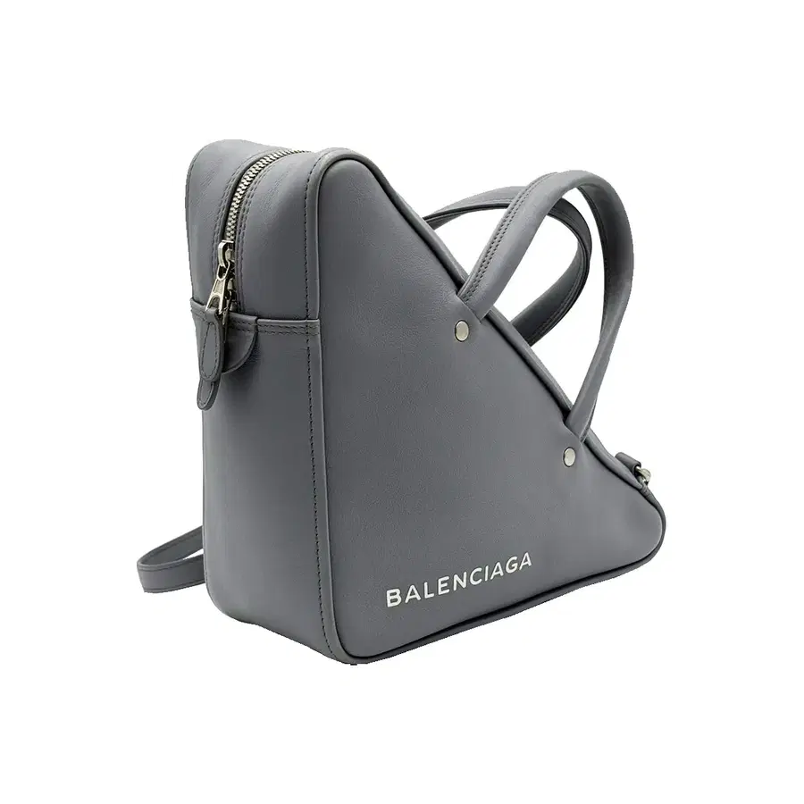 발렌시아가 Balenciaga 476975 그레이 카프스킨 트라이앵글 더플 스몰 2WAY