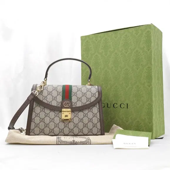 Gucci(구찌) 651055 GG 수프림 캔버스 WEB 금장 오피디아 스몰 탑핸들 2WAY