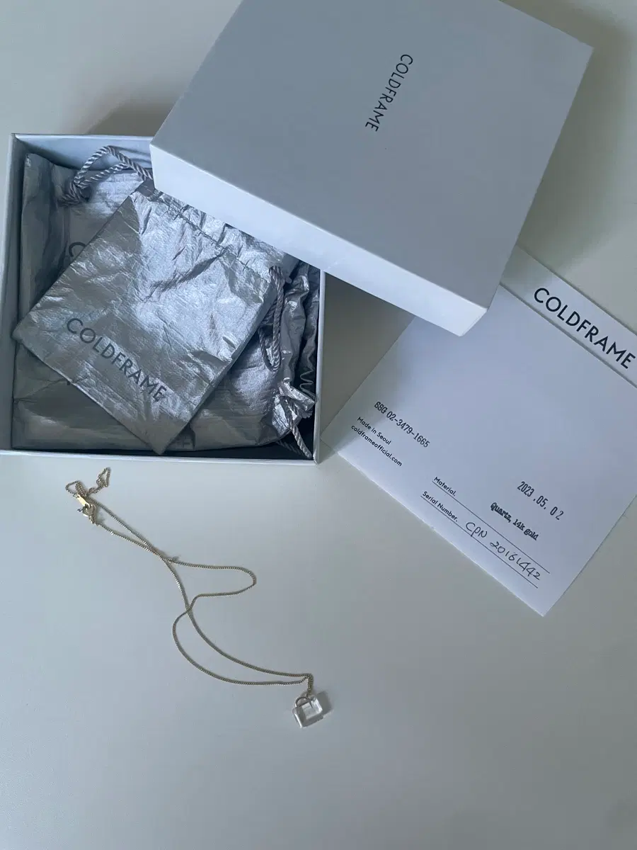 콜드프레임 14k 패드락 목걸이