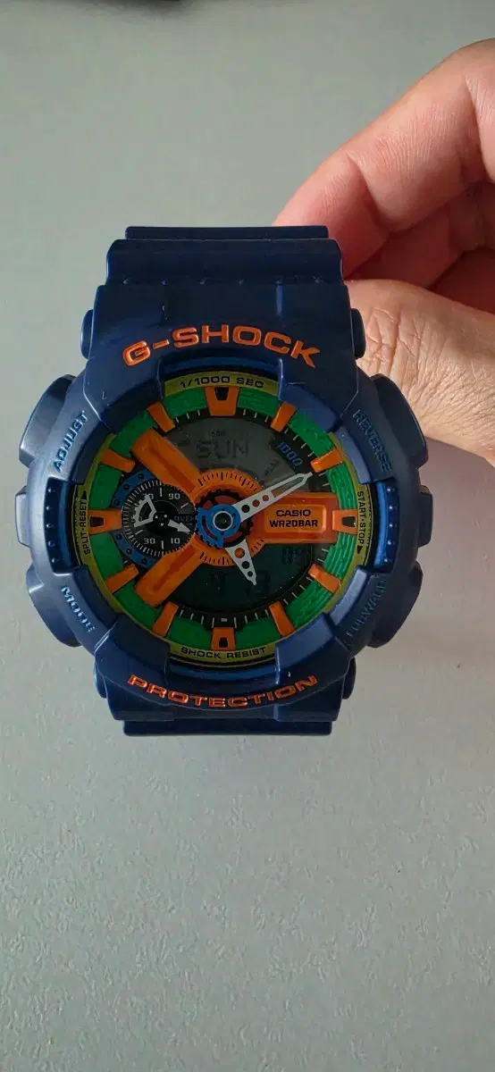 카시오 지샥 GA-110FC 네이비/오렌지 시계